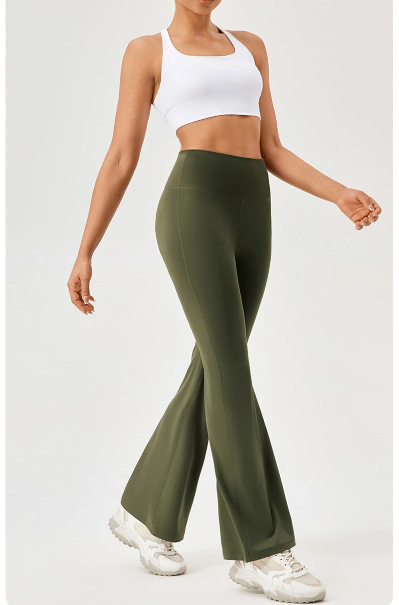 YIYI Women's Wide Leg Yoga Pants Soft High Waisted Butt Lift Workout Flare Leggings Casual Bootcut Bootleg Gym Fitness Pants - Image 5