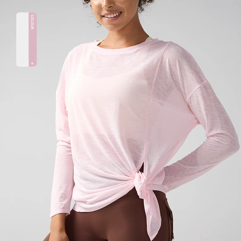 Gym Sports Tops Workout T-shirts Women Yoga Clothing Running Loose Slim Quick Dry Training Long Sleeve Blouse Fitness Tops👚 - Image 9
