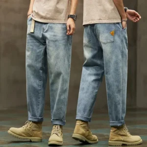 Alternative view of Jeans For Men Baggy Pants Loose Harem Pants Men Fashion Clothes Pockets Patchwork Denim Trousers Size 28-36