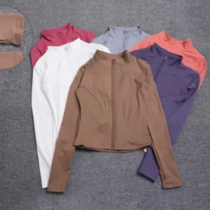 Alternative view of Sport Jacket Yoga Tops Women's Costume Long Sleeve Gmy Shirt Workout Coat Gym Training Woman Clothing Sportswear 2025 Summer