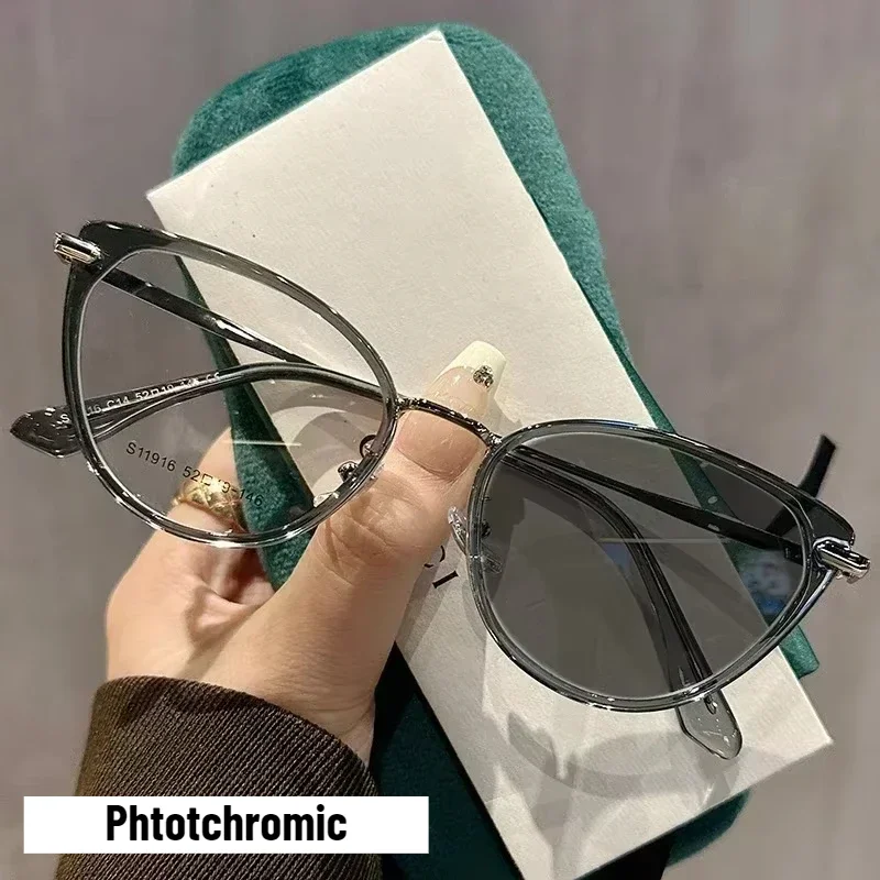 2025 Fashion Cat Eye Photochromic Myopia Glasses for Women Outdoor Color Changing UV Protection Sunglasses Near Sight Eyeglasses - Image 11