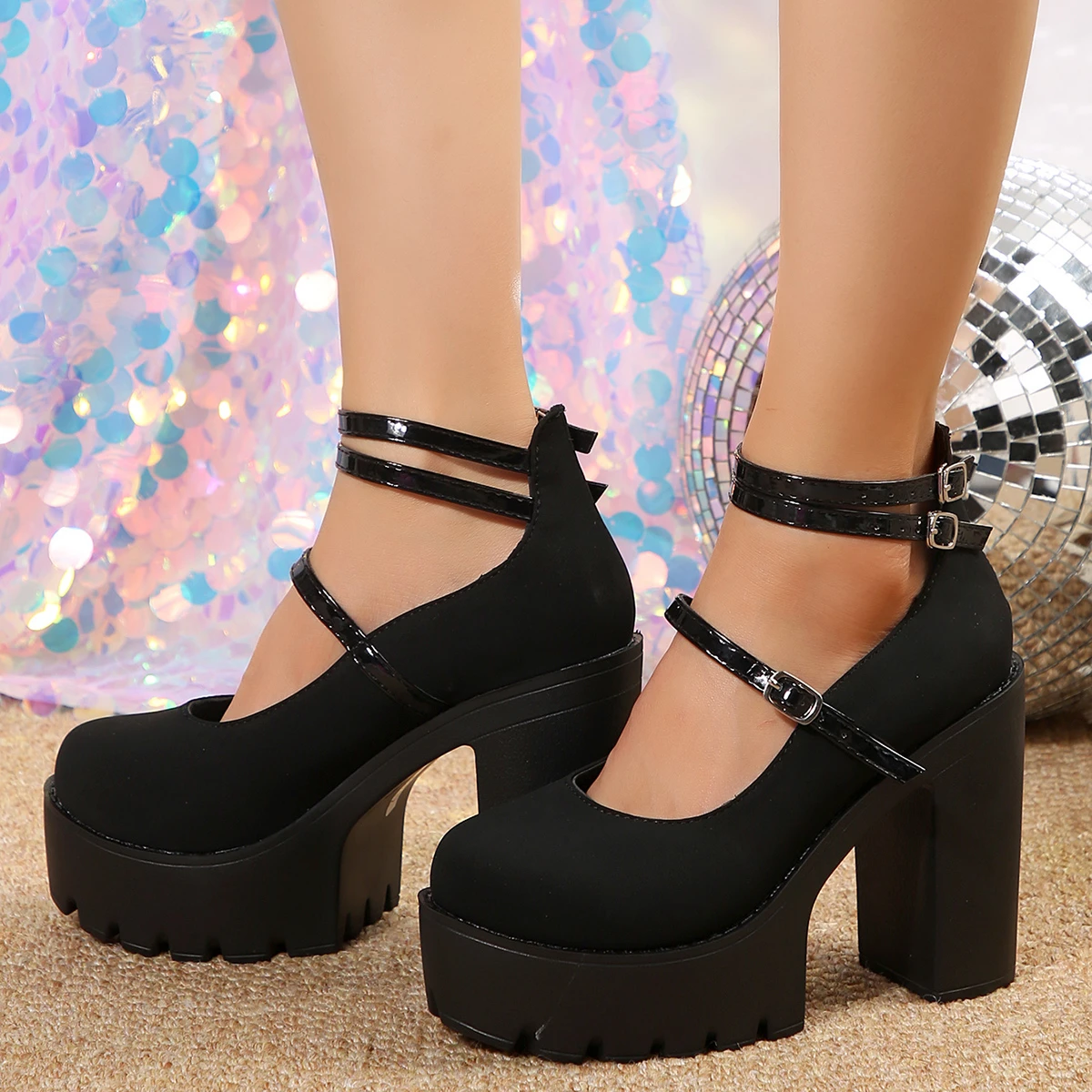 High Heels Women Mary Janes Shoes Woman Platform Fashion Sandal - Image 6