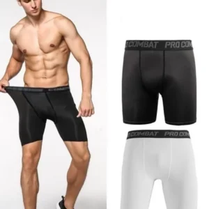 Alternative view of Sports Shorts Men Compression Running Shorts With Pocket Quick Dry Workout Gym Shorts Fitness Sport Leggings for Men
