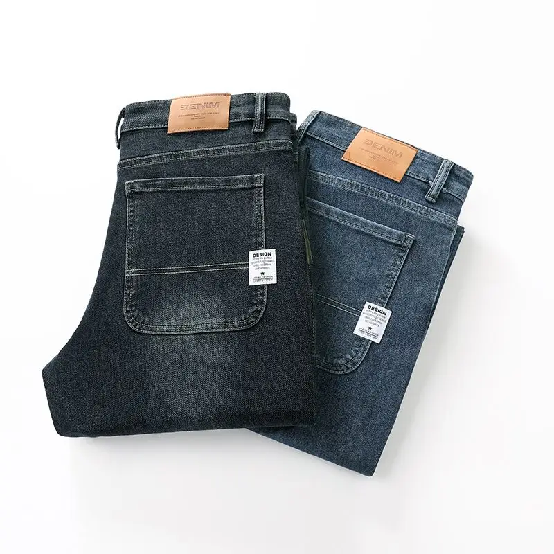 Spring and Autumn Men's Baggy Jeans Casual Straight Stretch Versatile Wide-leg Business Denim Pants Comfortable Loose Trousers - Image 3
