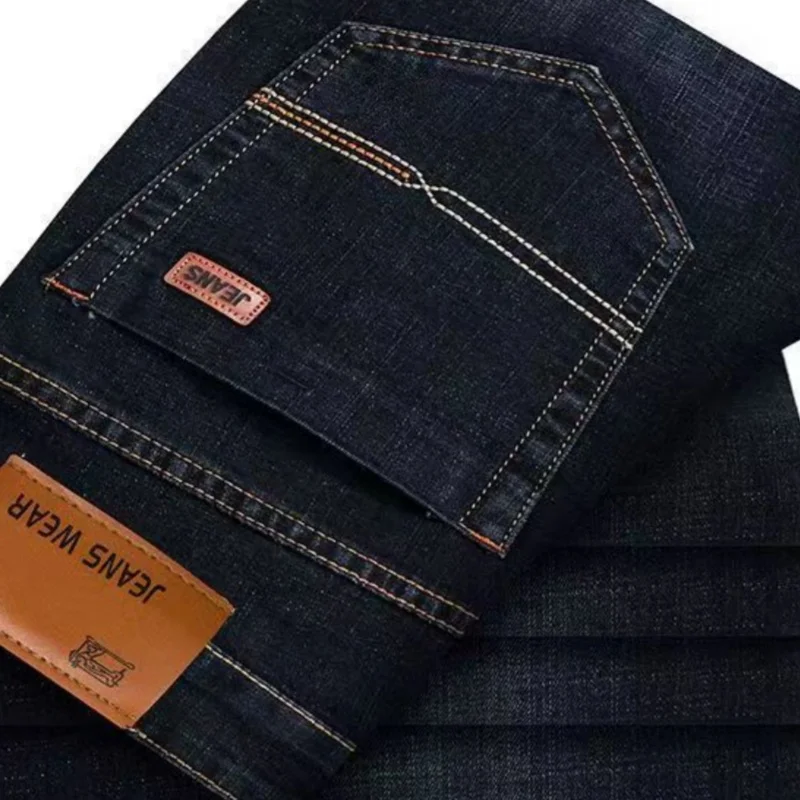 Men Fashion Straight Jeans Men 2025 New Stretch Slim Fit Pants Comfortable Soft Business Denim Trousers Male Brand Clothing - Image 6