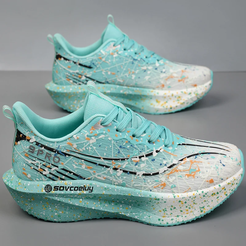 Running Shoes Men Speciality Carbon Board Marathon Sports Breathable Lightweight Women's Comfortable Athletic Nonskid Sneakers