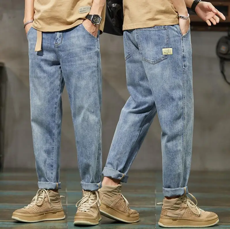 Jeans For Men Baggy Pants Loose Harem Pants Men Fashion Clothes Pockets Patchwork Denim Trousers Size 28-36 - Image 4