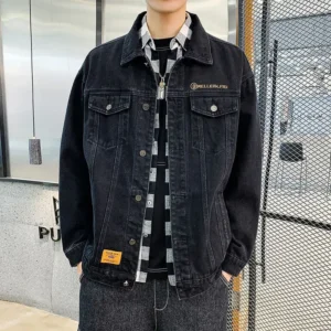 Alternative view of Men's Autumn All-Matching Jeans Jacket Loose Tooling Casual Denim Jacket Men Jeans Men's Clothing Coats man jackets