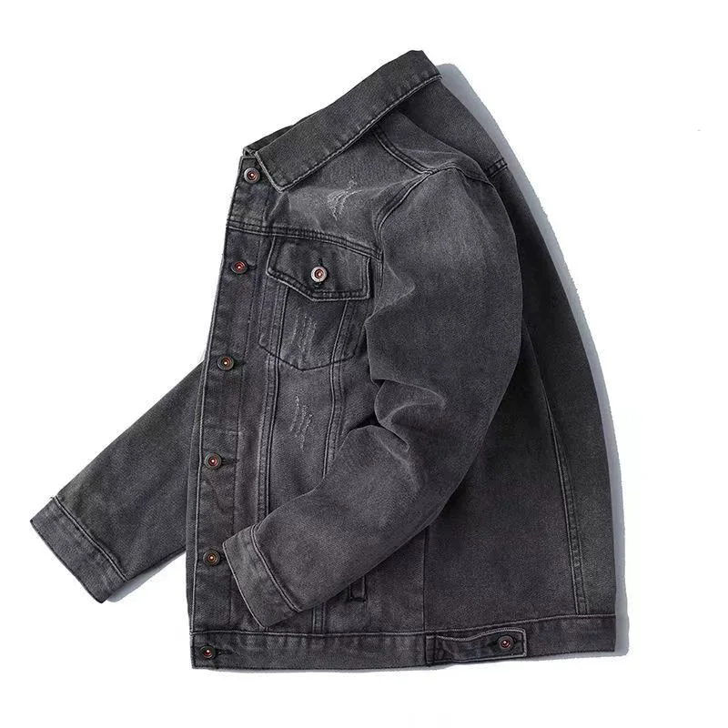 Men's Autumn All-Matching Jeans Jacket Loose Tooling Casual Denim Jacket Men Jeans Men's Clothing Coats man jackets - Image 6