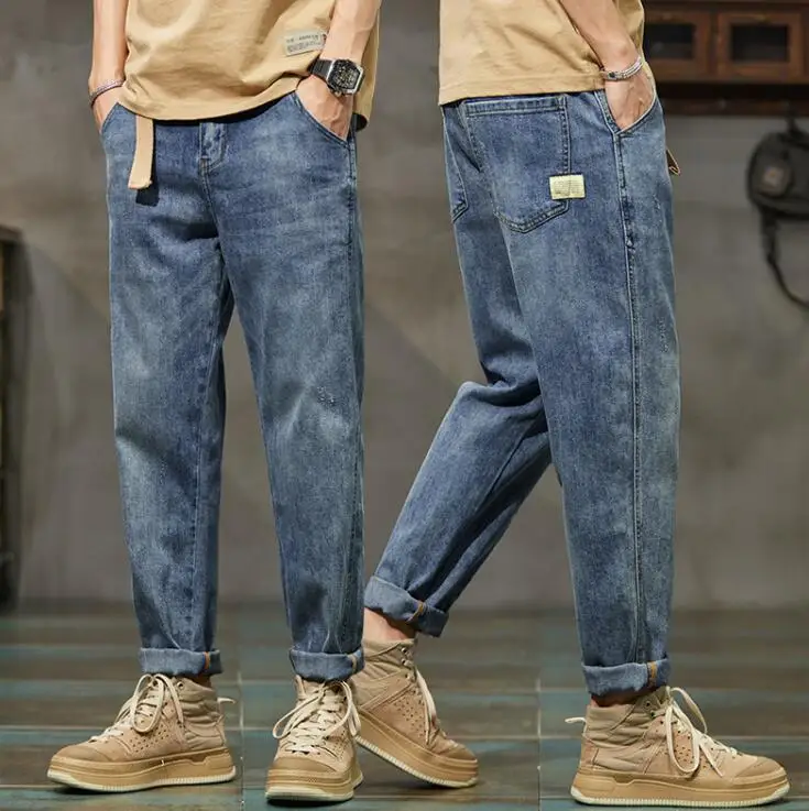 Jeans For Men Baggy Pants Loose Harem Pants Men Fashion Clothes Pockets Patchwork Denim Trousers Size 28-36 - Image 5