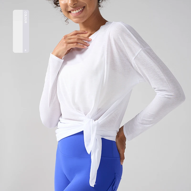 Gym Sports Tops Workout T-shirts Women Yoga Clothing Running Loose Slim Quick Dry Training Long Sleeve Blouse Fitness Tops👚 - Image 10
