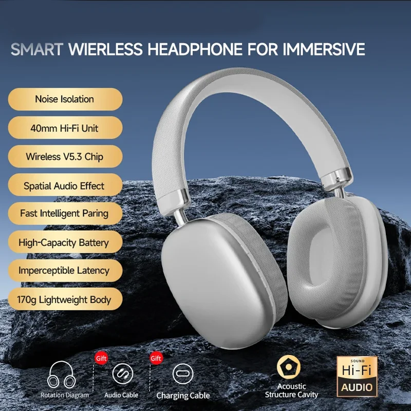2025 NEW Wireless Headsets Bluetooth Headphones Stereo Earphones Bass