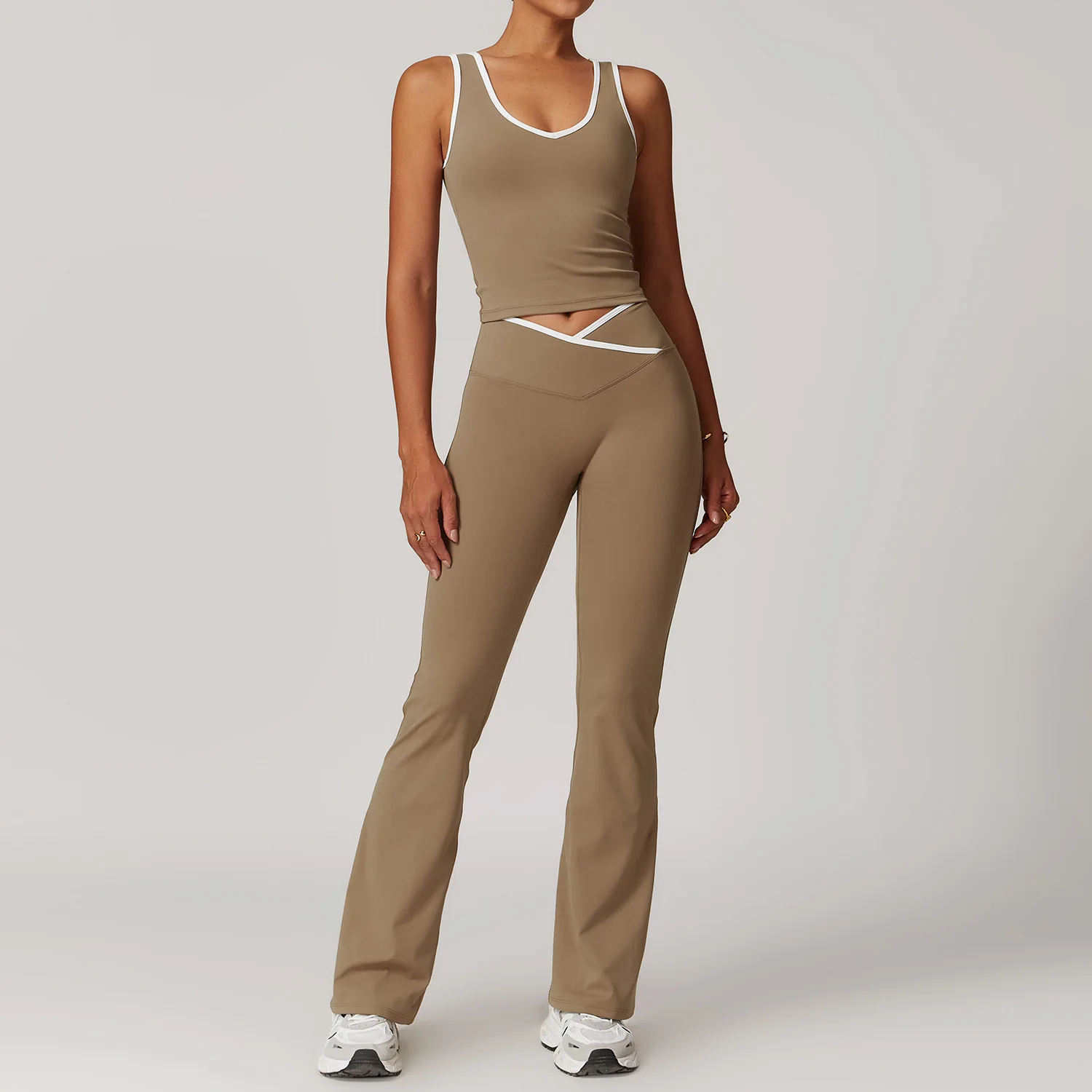 Women Gym Clothes Yoga Suits High Waist Two Piece Set Gym Leggings Yoga Sportswear Fitness Vest Crop Top Tracksuits Sports Bra - Image 19