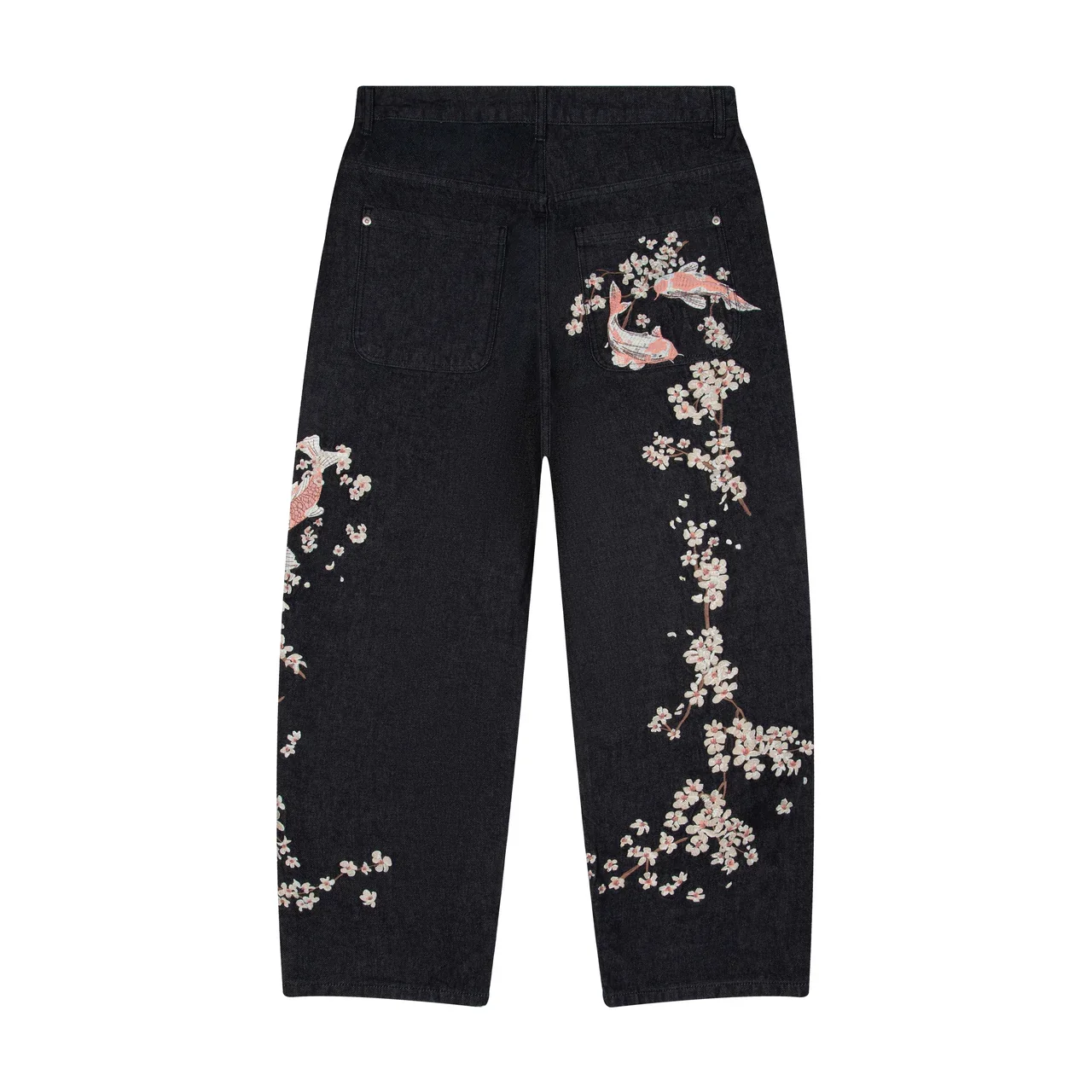 Y2K Baggy jeans washed Embroidery Flower Woman Harajuku streetwear American Vintage Gothic Casual Pants Men Women wide leg pants - Image 8