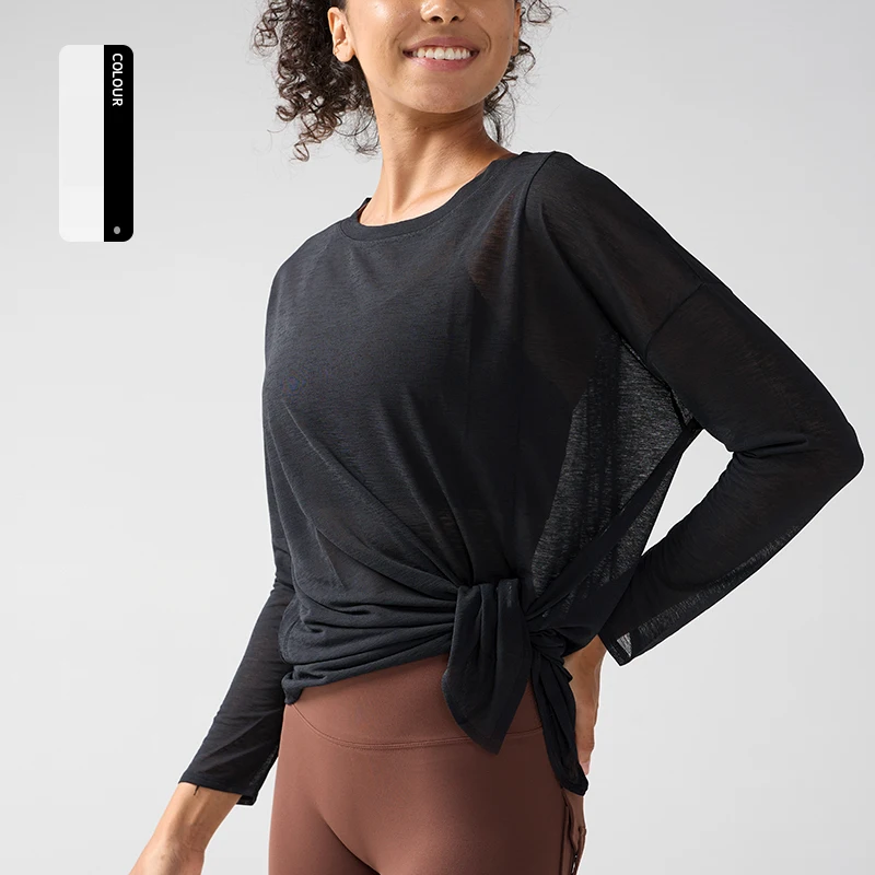 Gym Sports Tops Workout T-shirts Women Yoga Clothing Running Loose Slim Quick Dry Training Long Sleeve Blouse Fitness Tops👚 - Image 7