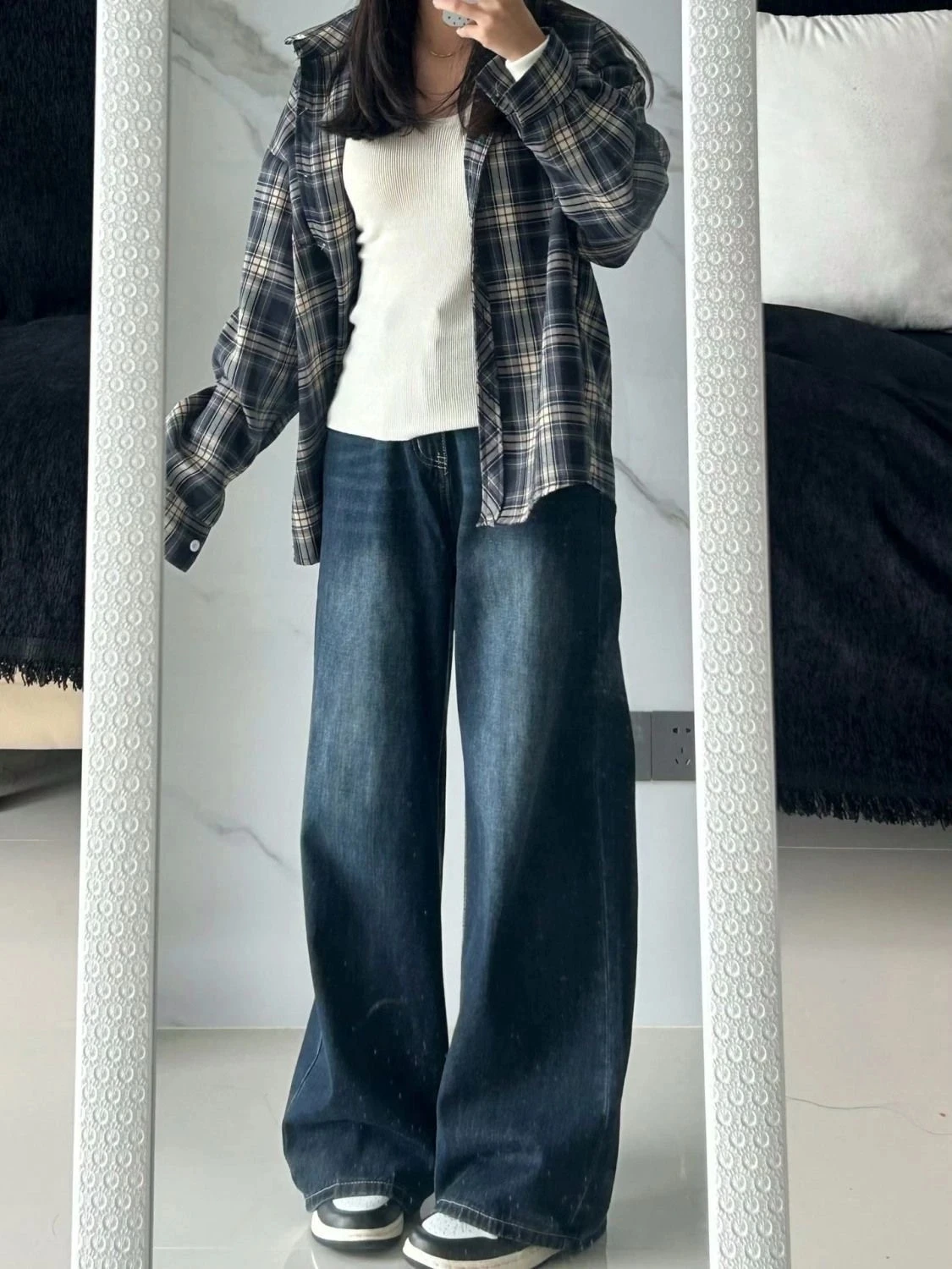 Womens Jeans Baggy Jeans Y2k Retro Loose Straight Leg Washed Denim High Waist Slimming Comfort Fit Long Pants For Women