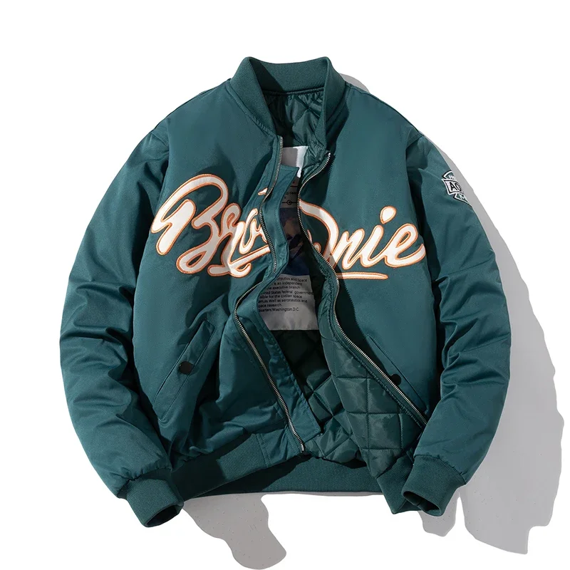 Autum Winter Varsity Jacket Men Hip Hop Vintage Jacket