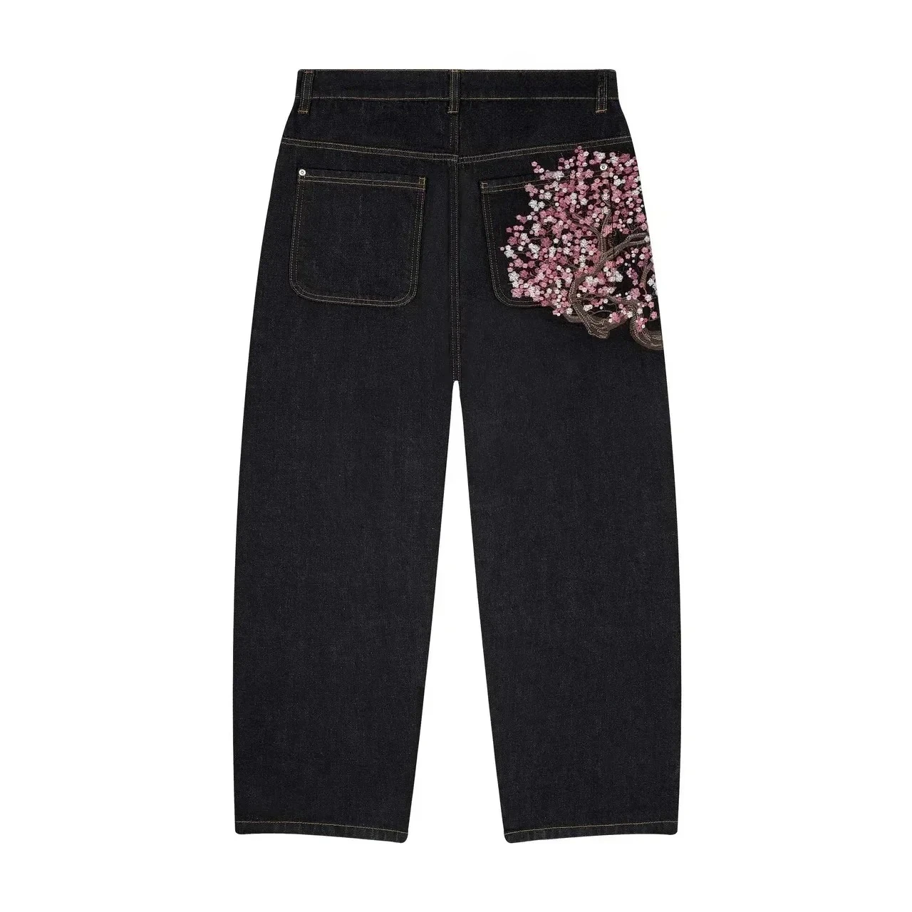 Y2K Baggy jeans washed Embroidery Flower Woman Harajuku streetwear American Vintage Gothic Casual Pants Men Women wide leg pants - Image 13