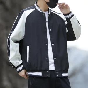 Alternative view of Jacket Men Patchwork American High Street Retro Elegant Sporty Stylish Multi-purpose Loose Casual Windproof Stand-Up Collar Coat