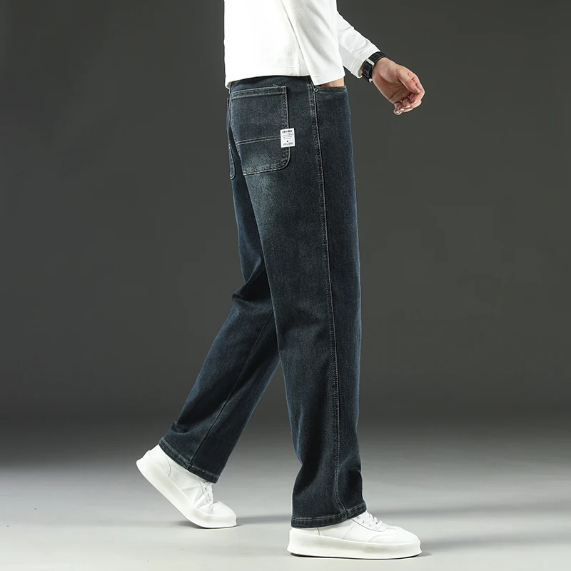 2026 New Y2K Autumn and Winter Baggy Jeans Men's Loose Straight Wide-leg Business Trousers Mens Clothing - Image 4