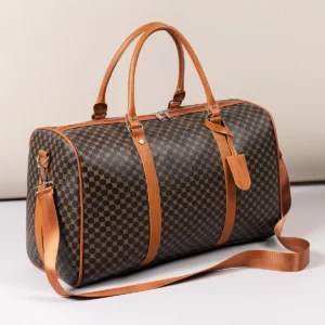 Alternative view of Mature and Elegant Patterned Dark-Colored Luggage Organizer Handbag, Sturdy and Durable with Smooth Zipper, Large Capacity for Carrying Suits, Clothes, Documents, Laptops, Shoes, Single Shoulder Crossbody with Dual Handles, Portable and Labor-Saving, Suitable for All Seasons, Ideal for Travel, Vacat