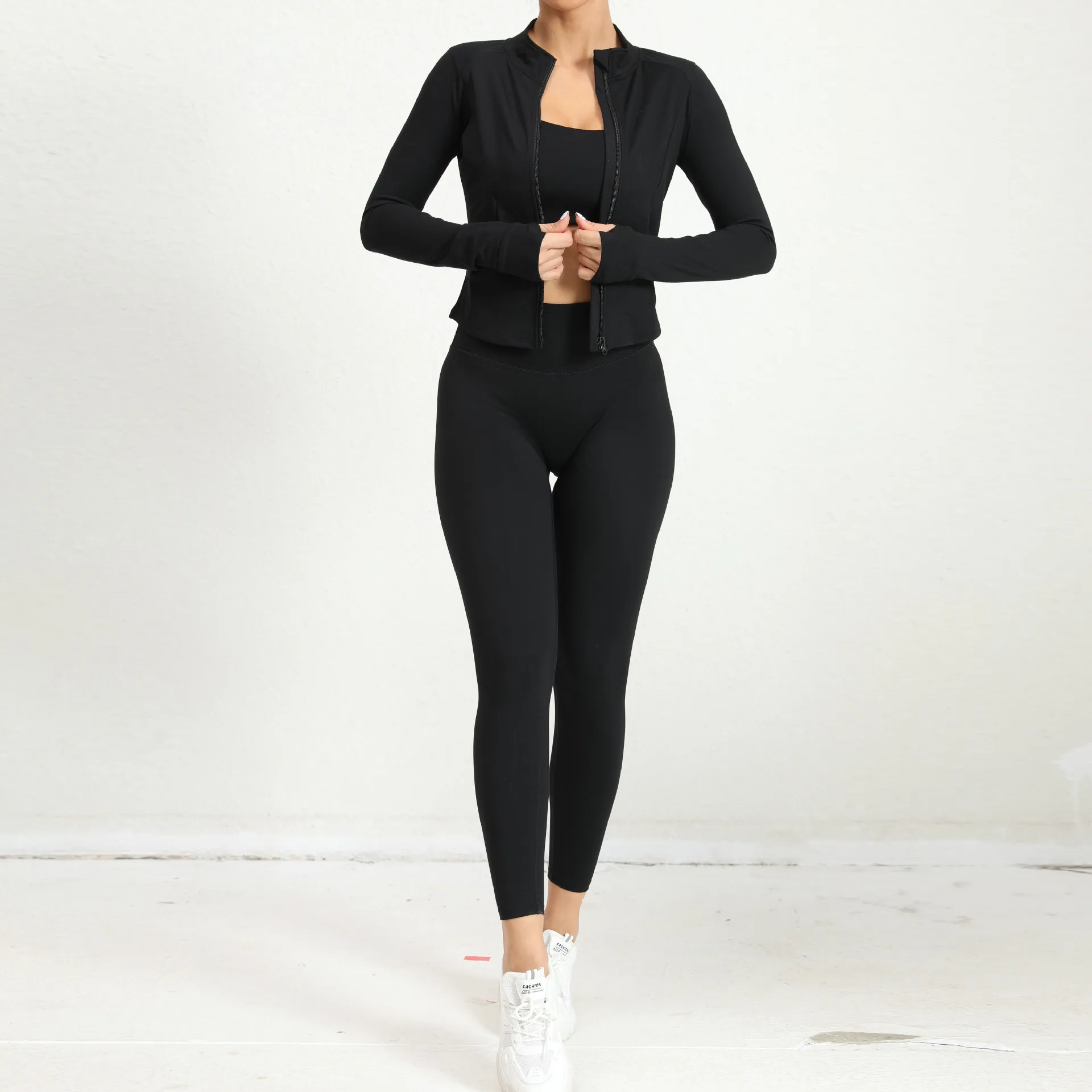 Yoga Gym Sets Jacket Leggings Sportswear Woman Gym Sports and Fitness Workout Clothes for Women 2 Piece Sets Womens Outfits - Image 9