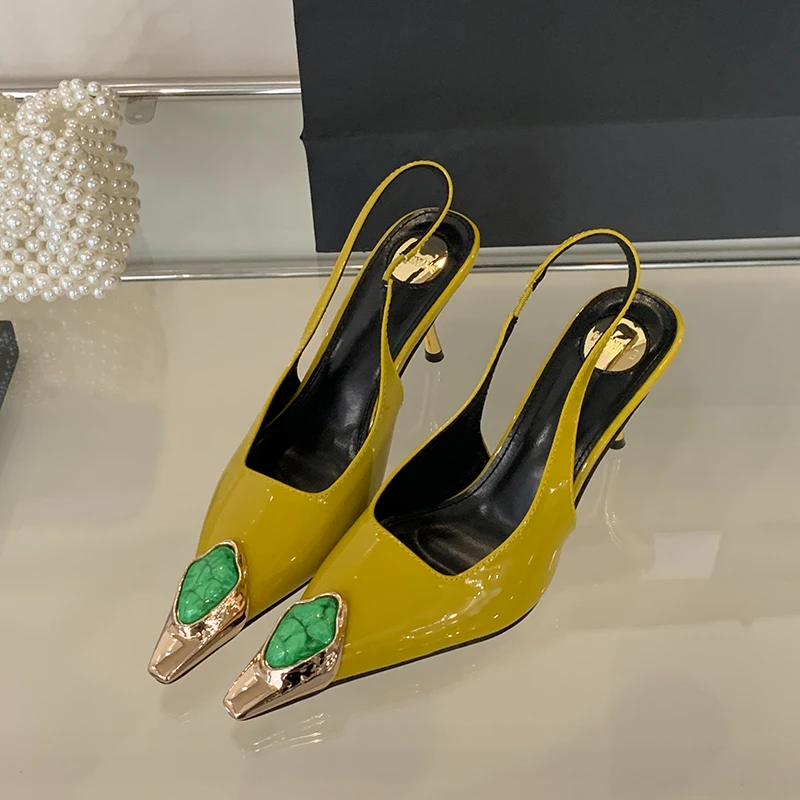 Sexy Women's High Heels Mules Pointed Dress Women's Shoes