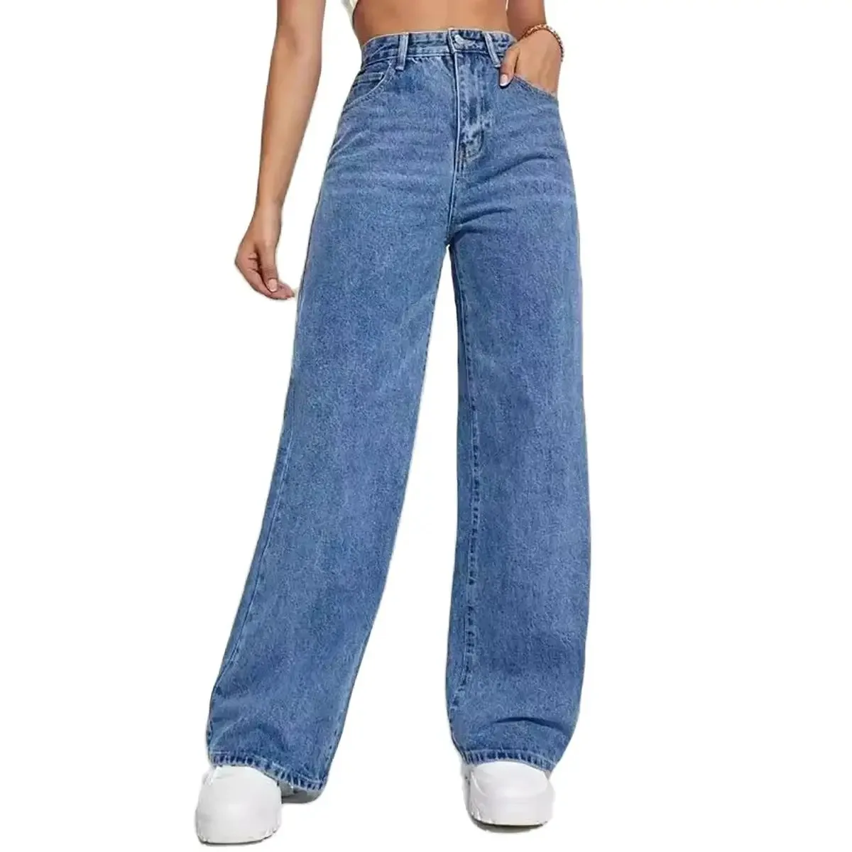 jeans women y2k High street baggy straight pants High waisted - Image 7