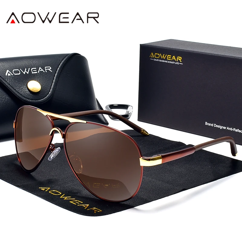 AOWEAR Men's Aviation Sunglasses Men Polarized Mirror Sunglass for Man HD Driving Pilot Sun Glasses lunettes de soleil homme - Image 9