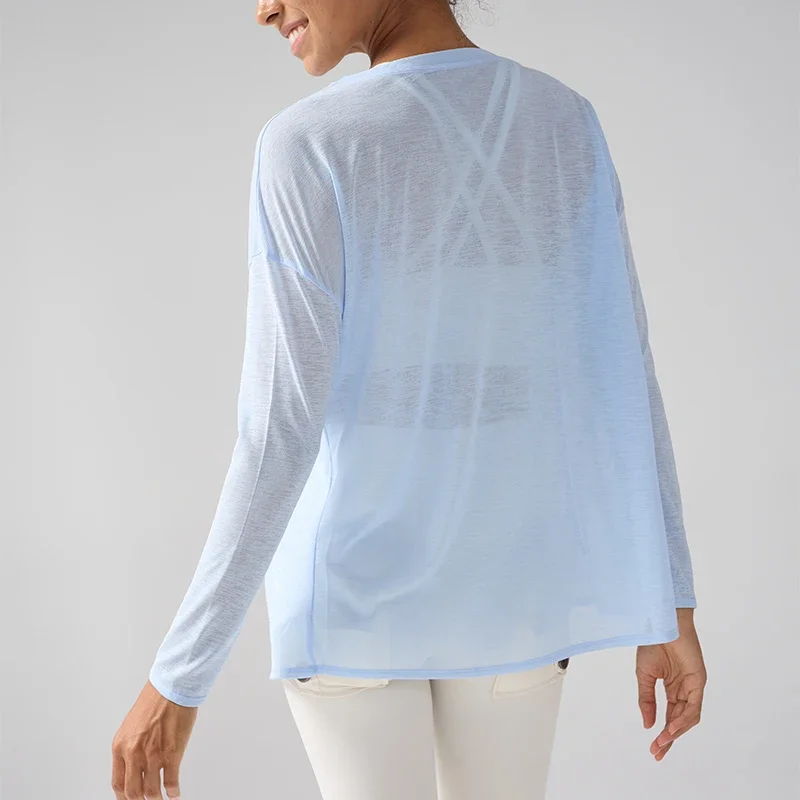 Gym Sports Tops Workout T-shirts Women Yoga Clothing Running Loose Slim Quick Dry Training Long Sleeve Blouse Fitness Tops👚 - Image 4