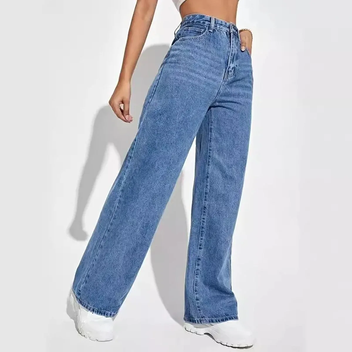 jeans women y2k High street baggy straight pants High waisted - Image 5
