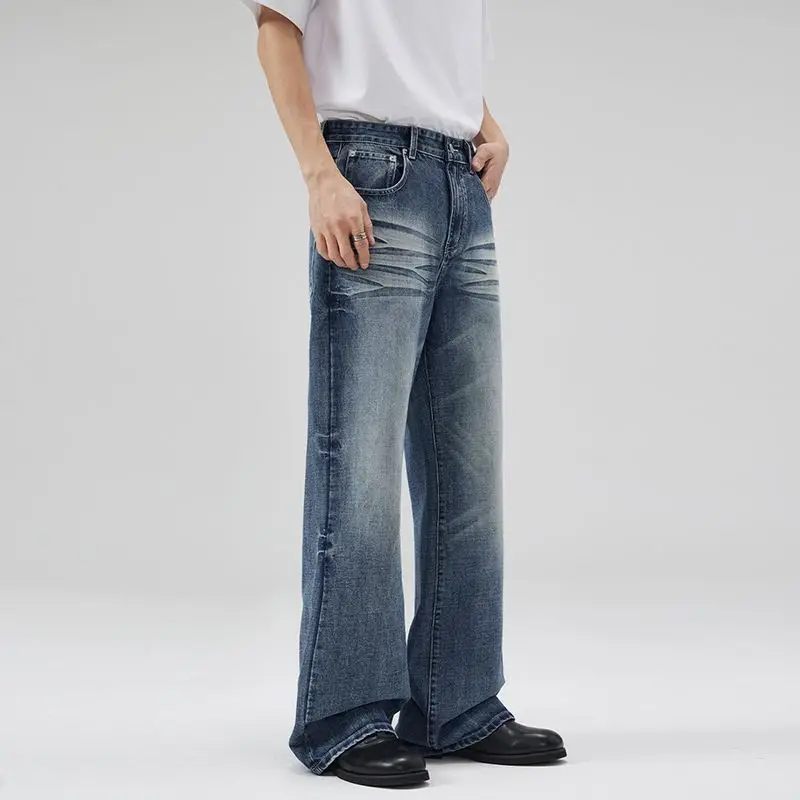 2025 Spring Men's Jeans Boot Cargo Pant Comfortable Jean Flared Pants Vintage Washed Casual Denim Pants Straight Americian Style - Image 2