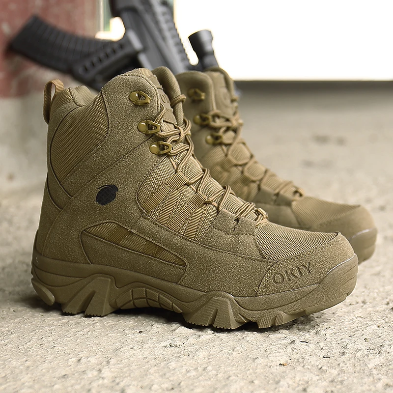 Men Tactical Boots Lace Up Breathable Male Army Boots Desert Boot Climbing Hiking - Image 5
