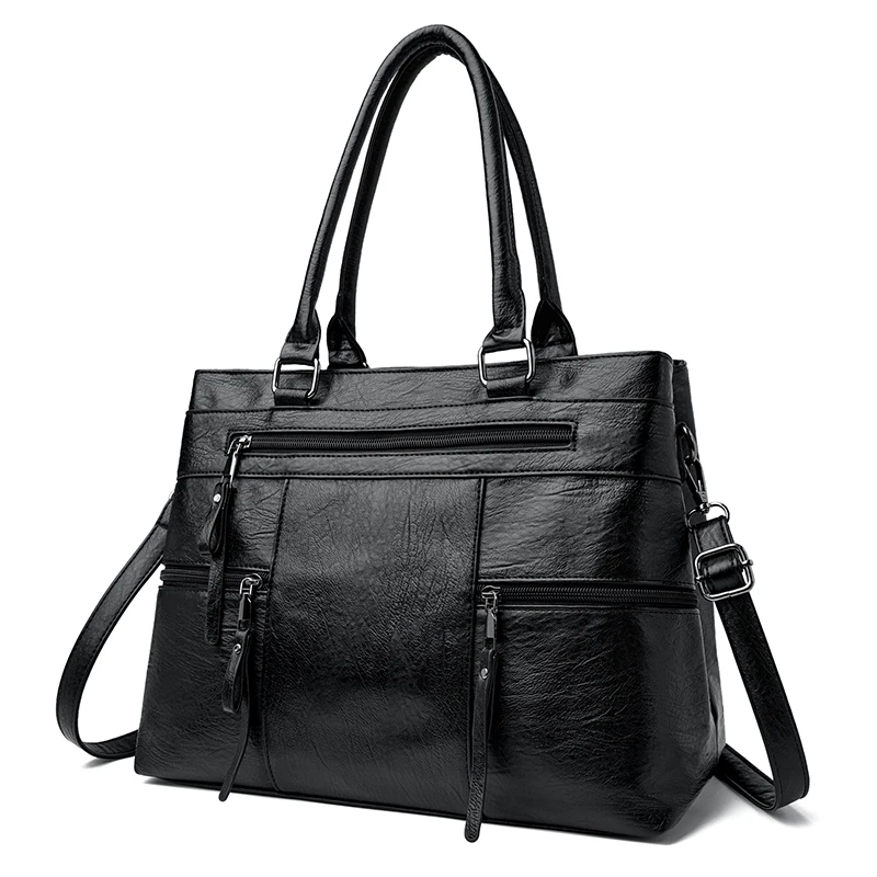 Women's handbag - vintage handbag with detachable shoulder strap - zipper closure, work and travel bag - durable