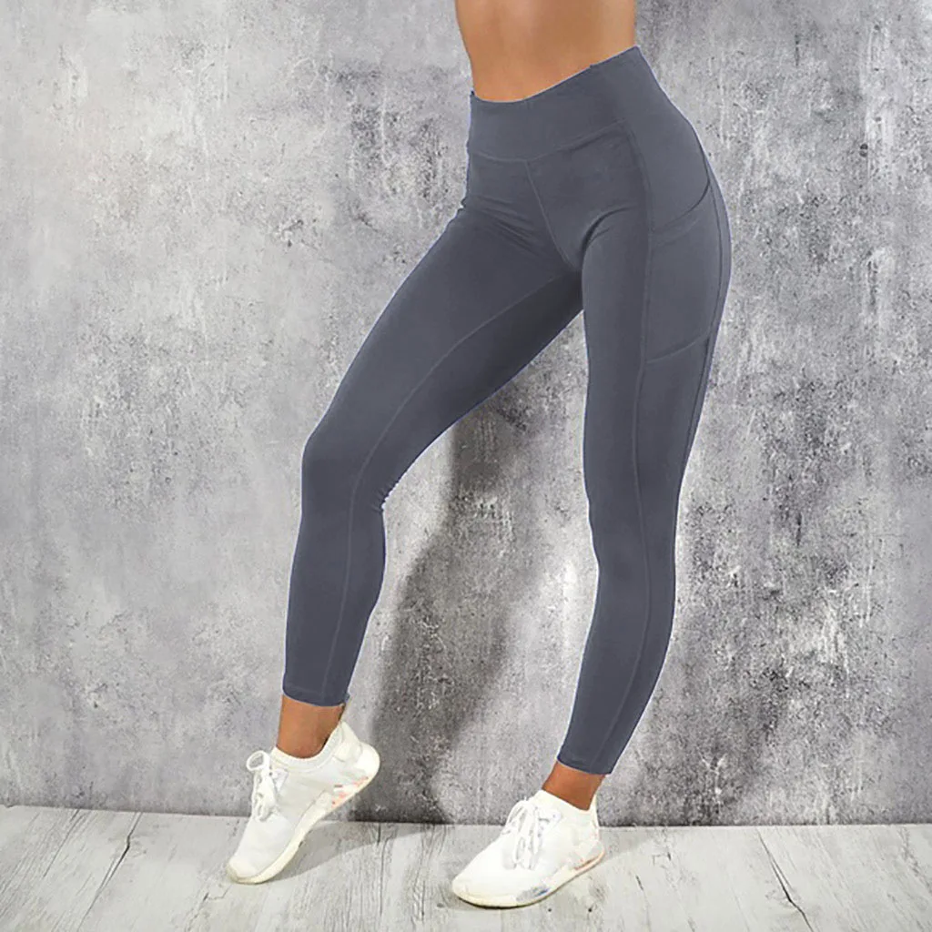 Yoga Fitness Women Leggings High Waist Tights with Pocket Gym Workout Running Stretchy Sexy Butt Liftting Casual Skinny Pants - Image 12