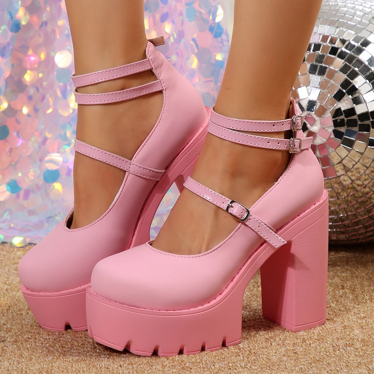 High Heels Women Mary Janes Shoes Woman Platform Fashion Sandal