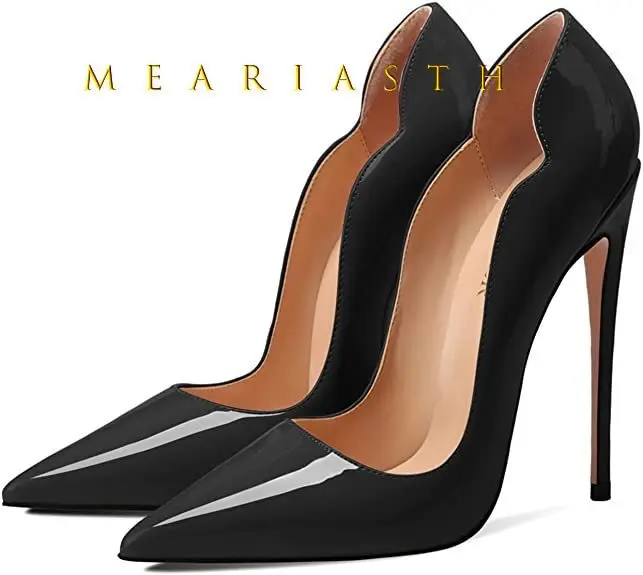 12cm Heels Women Patent Leather High Thin Heel Shoes - Image 5