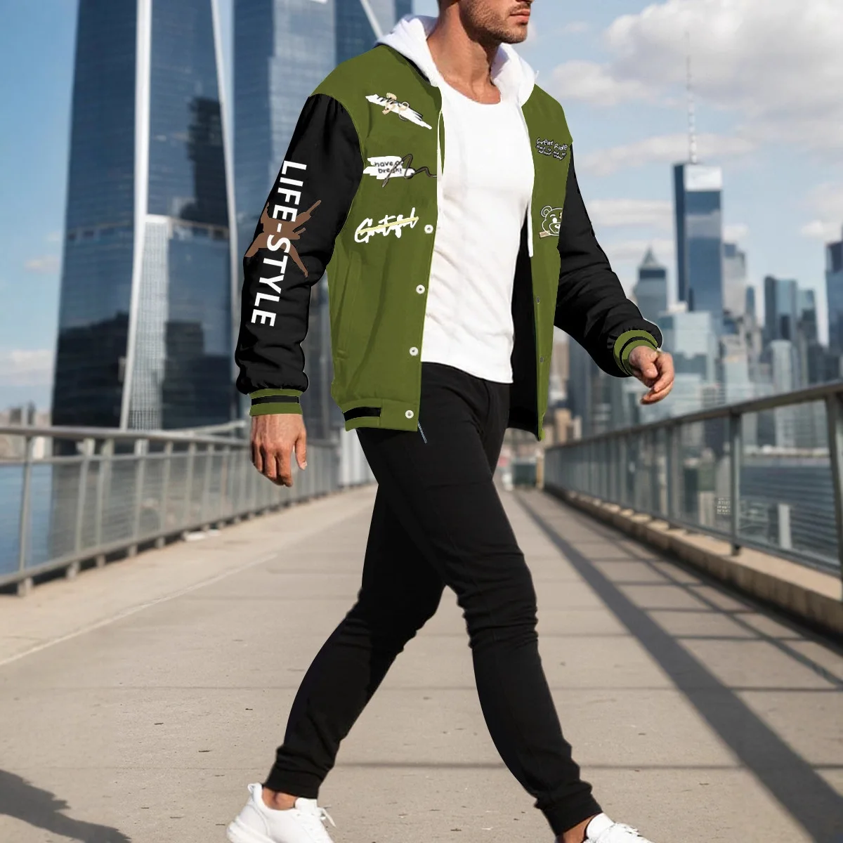 Men's Baseball Jacket Autumn and Winter Trendy American Teenager Men's Loose Casual Jacket Men's Suit - Image 2