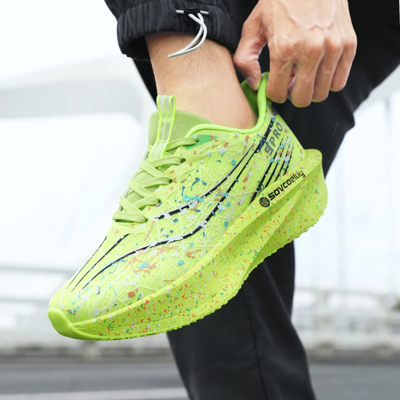 Running Shoes Men Speciality Carbon Board Marathon Sports Breathable Lightweight Women's Comfortable Athletic Nonskid Sneakers - Image 5