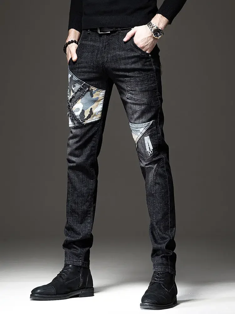Trousers Jeans for Work Wear White Men Man Cowboy Pants with Print Y2k Vintage Xs Washed 2025 Trend Goth Classic Luxury Retro - Image 4