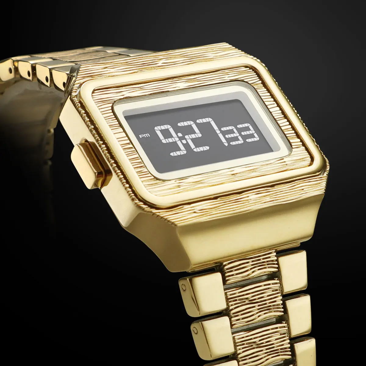 Fashion LED Digital Watch for Men Retro Simple Style Electronic Wristwatch with Stainless Steel Strap Luminous Backlight 0325 - Image 2