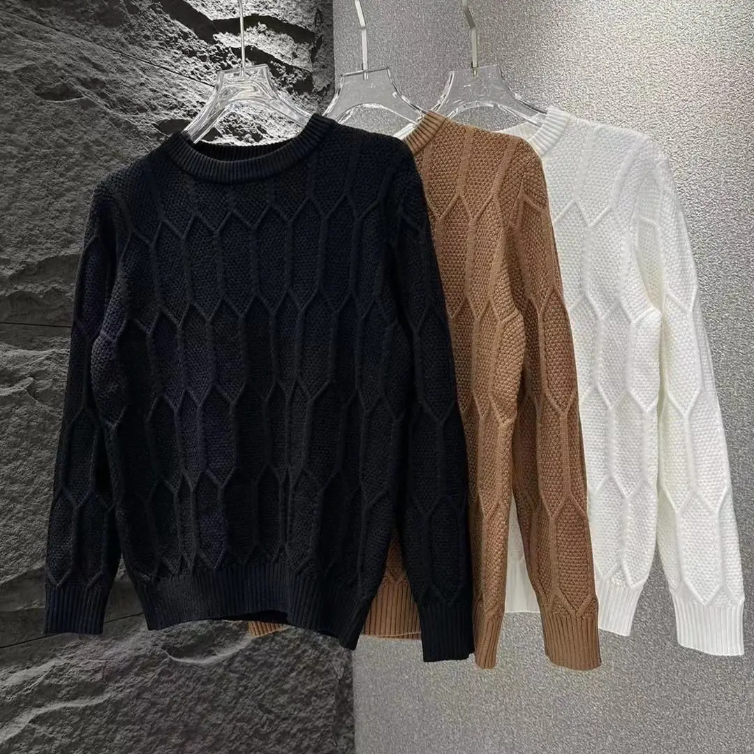 Men's Round Neck New Autumn and Winter Fashion Versatile Casual Sweater Solid Color Base Knit Sweater Loose Warm Top - Image 8