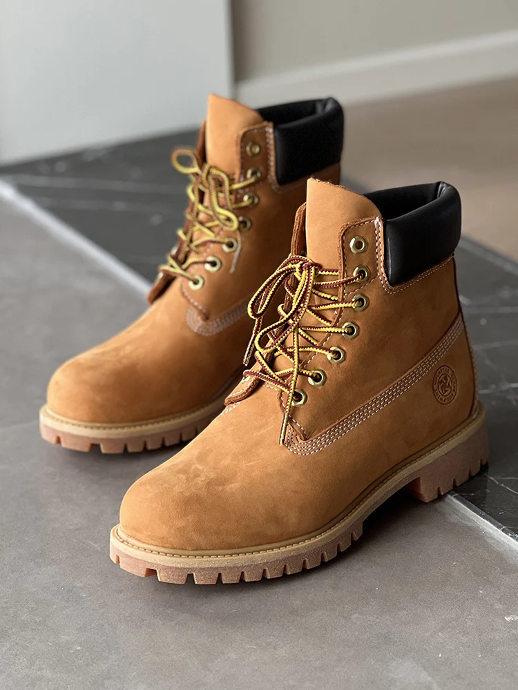 Cowhide Hiking Shoes Men Waterproof Male Motorcycle boots travel sneakers - Image 2