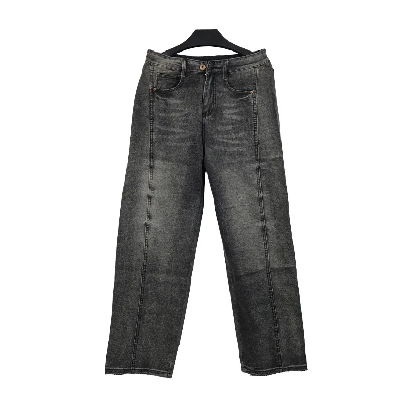 Men's Baggy Straight-Leg Denim Pants | Business Casual Wide-Loose Fit Jeans for Spring/Autumn All-Season Styling - Image 5