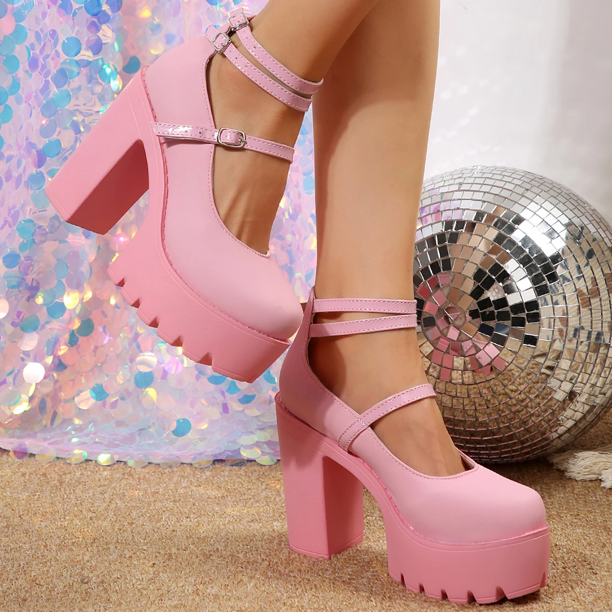 High Heels Women Mary Janes Shoes Woman Platform Fashion Sandal - Image 5