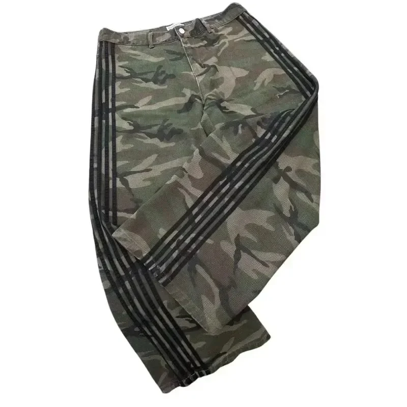 Men's pants camouflage sweatpants retro trend classic women's pants oversized loose wide-legged pants street versatile jeans - Image 4