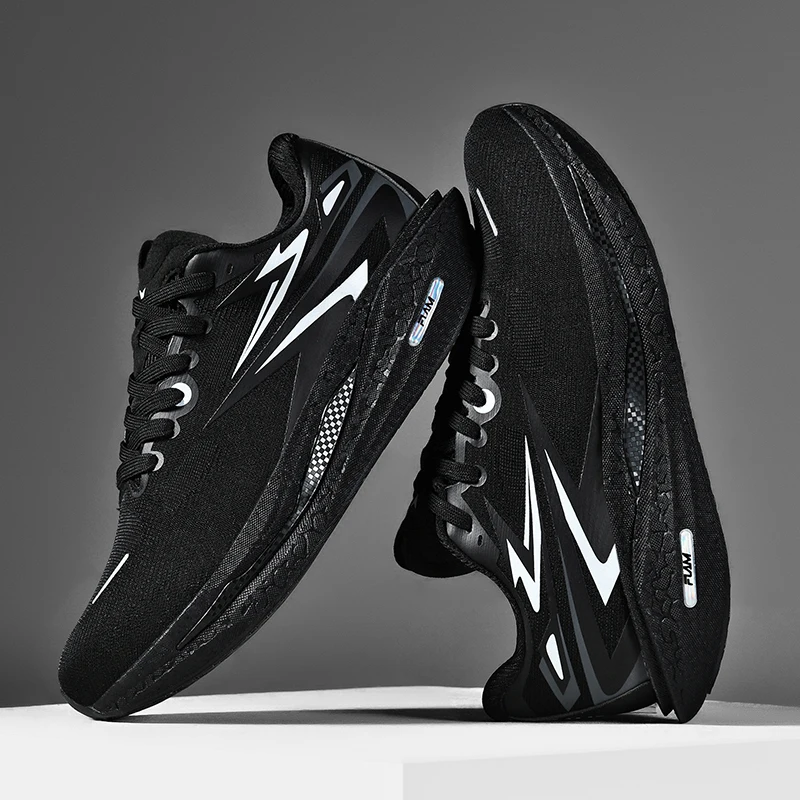 Running shoes for Outdoor use, Fashionable for Both Men and Women, Comfortable and Breathable sports and Casual shoes. black 10 - Image 6