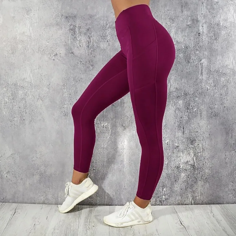 Yoga Fitness Women Leggings High Waist Tights with Pocket Gym Workout Running Stretchy Sexy Butt Liftting Casual Skinny Pants - Image 9