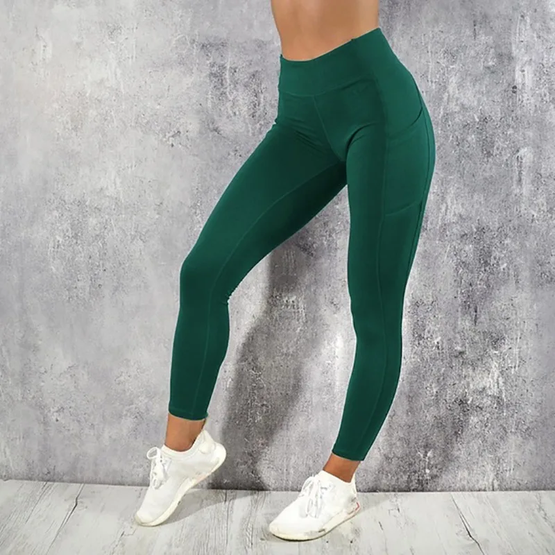 Yoga Fitness Women Leggings High Waist Tights with Pocket Gym Workout Running Stretchy Sexy Butt Liftting Casual Skinny Pants - Image 8