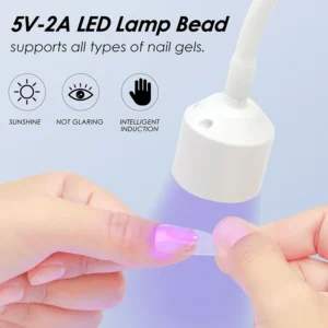 Alternative view of Mini Nail Dryer UV LED Nail Lamp Foldable USB Curing Lights Desk Lamp For Nail Gel Polish Quick Dry Nail Art Dryer Manicure Tool